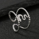 Разомкнутое кольцо со змеей и фактурным ободком CJJ16931