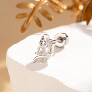 Серьги-пусеты Кристалл Капля в зажиме CJL23391