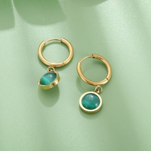 Золотистая цепочка с зелеными дисками CJJ07937