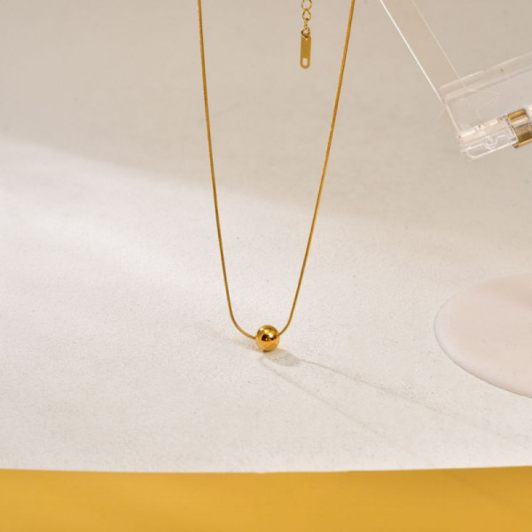 Золотистая тонкая цепочка с подвеской-шариком CJP95509