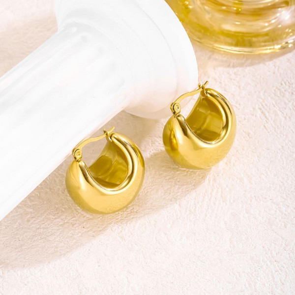 Широкие золотистые серьги-кольца CJH63069