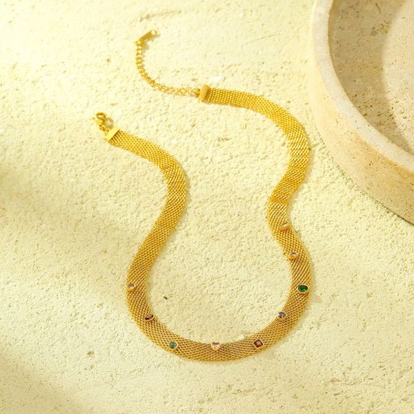 Золотистая цепочка с мелкими кристаллами CJL83484