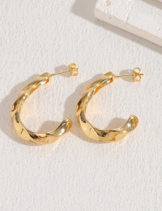 Витые серьги-полукольца M13768