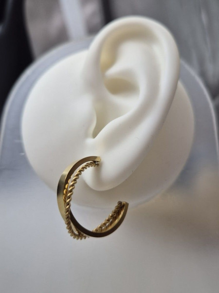 Серьги медицинская сталь с напылением золотом J11182CJJ