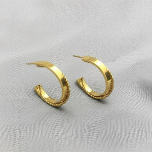 Серьги медицинская сталь с напылением золотом J11182CJJ