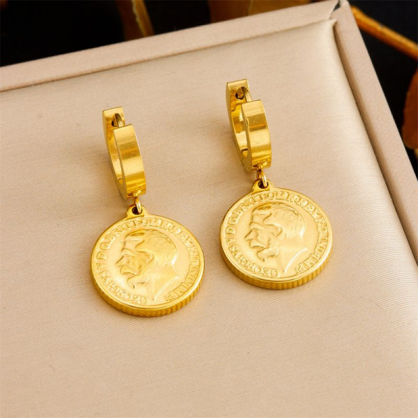 Серьги-кольца с монетами CJR62598