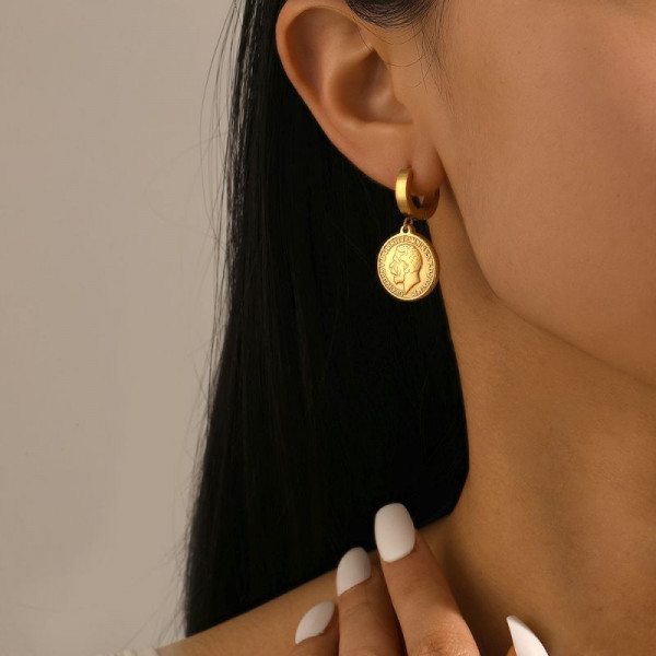 Серьги-кольца с монетами CJR62598