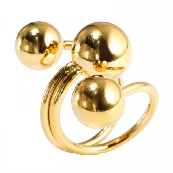 Разомкнутое кольцо с тремя металлическими шариками CJL25917