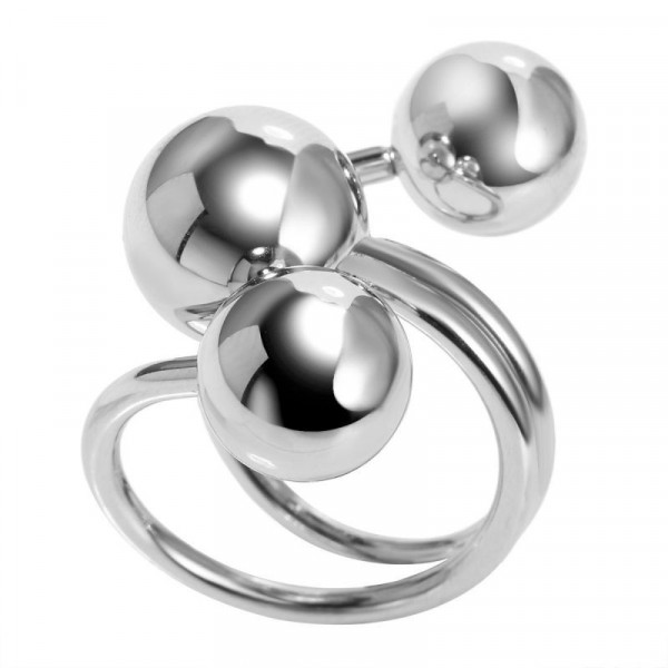 Разомкнутое кольцо с тремя металлическими шариками CJL25917