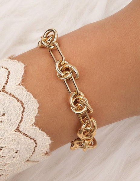 Браслет из двойных переплетенных цепей Z15827