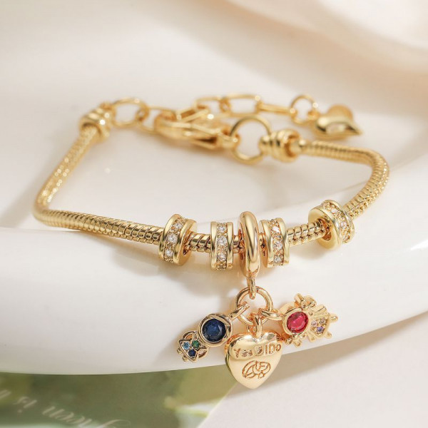 Золотистый браслет с подвесками-талисманами CJL20462