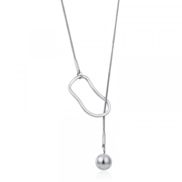 Стильное колье-галстук с геометрическим контуром CJP55885