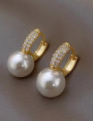 Серьги-кольца с жемчугом и стразами A67553