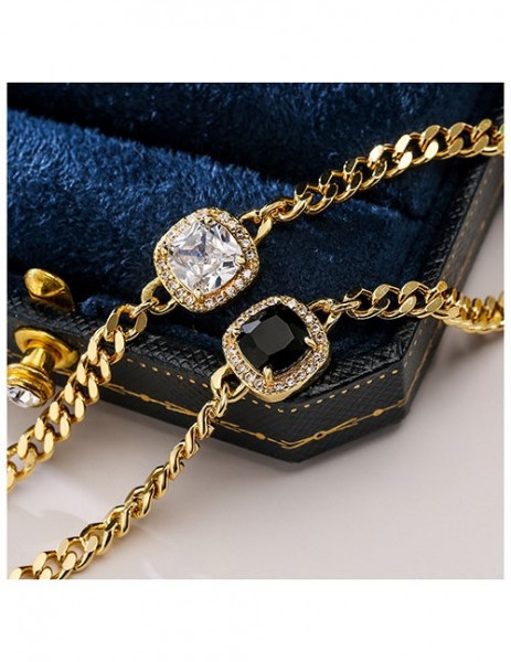 Золотистый браслет с изумрудным кристаллом L76127