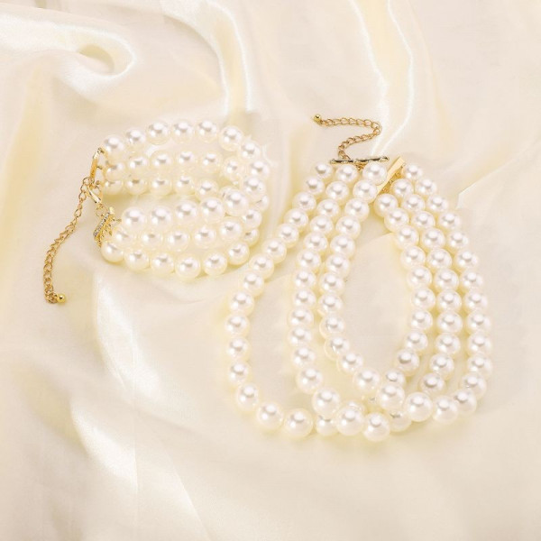 Широкий чокер-воротник из калиброванного жемчуга CJC46085