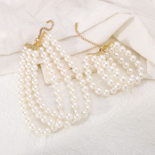 Широкий чокер-воротник из калиброванного жемчуга CJC46085