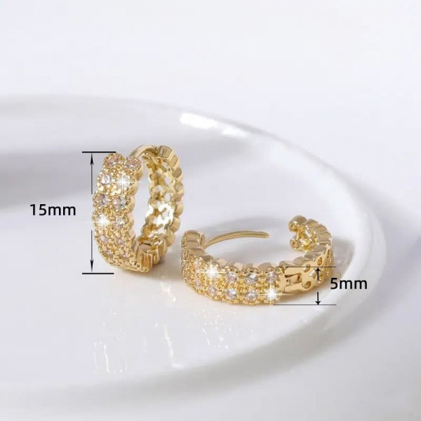 Широкие золотистые серьги-конго с плетением N71681