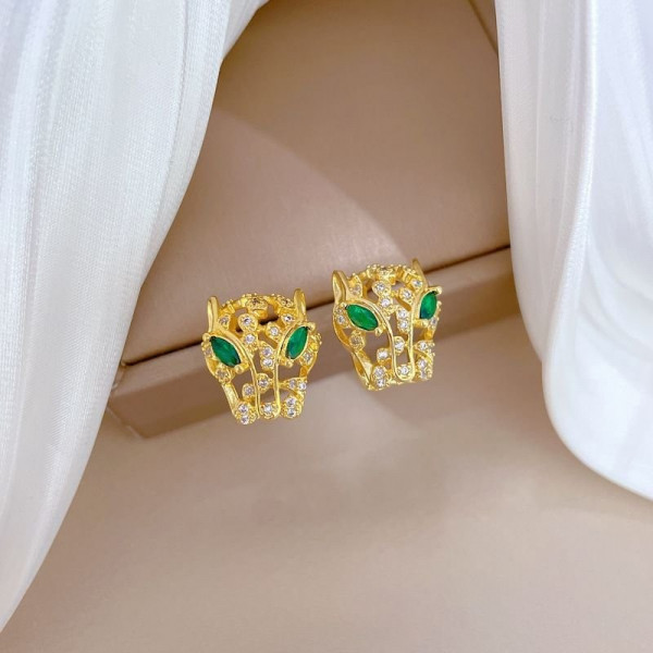 Серьги-пусеты Голова Пантеры CJD94361