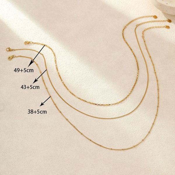 Комплект из трех лаконичных стальных цепочек CJL83654