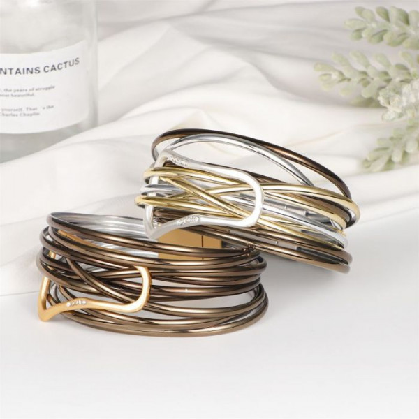 Браслет жесткий многорядный из проволоки CJM40019