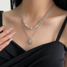 Двойное колье с каплевидной подвеской и жемчугом CJH67773