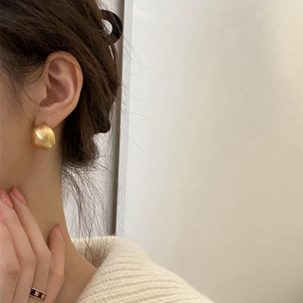 Серьги-гвоздики полукольца матовые CJB25198