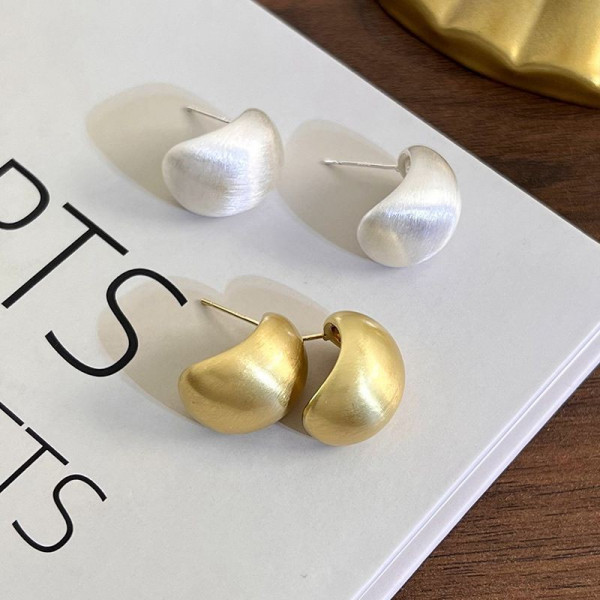 Серьги-гвоздики полукольца матовые CJB25198