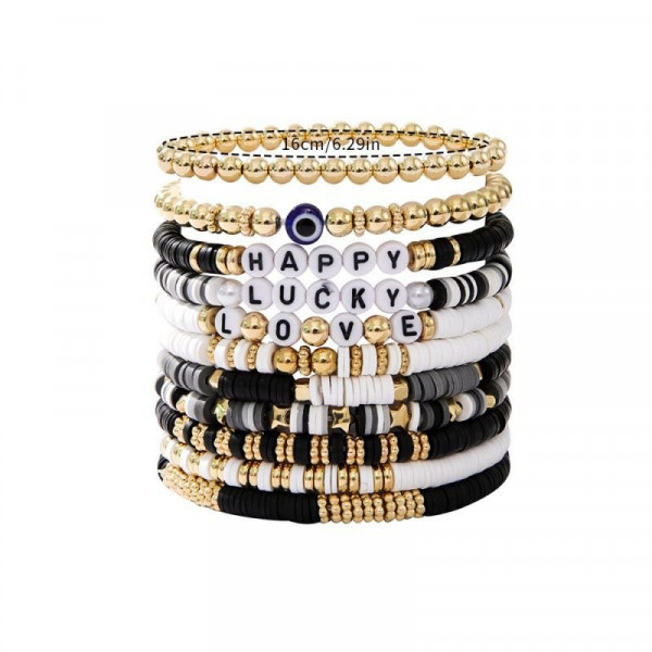 Комплект браслетов многослойный с талисманами CJD62950