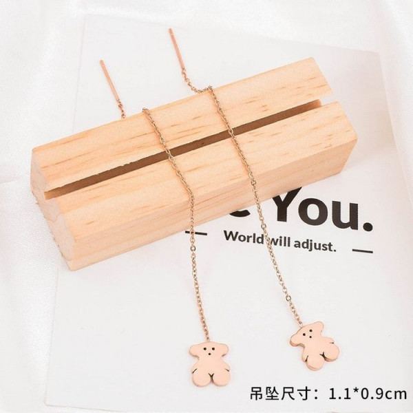 Серьги-продевки с розовыми медвежатами 1J11214CJJ