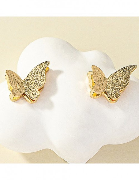 Аккуратные серьги-пусеты золотистые бабочки Z07591