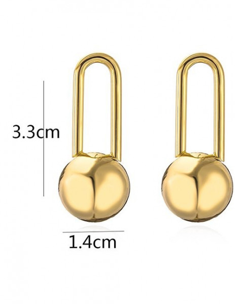 Геометрические серьги с зеркальным шаром L76120