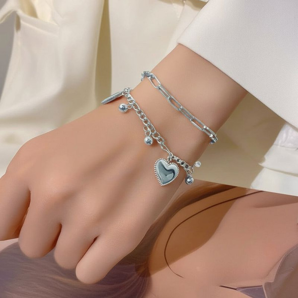 Многослойный браслет с сердцами и шариками 1J12016CJJ