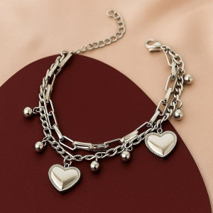 Многослойный браслет с сердцами и шариками 1J12016CJJ