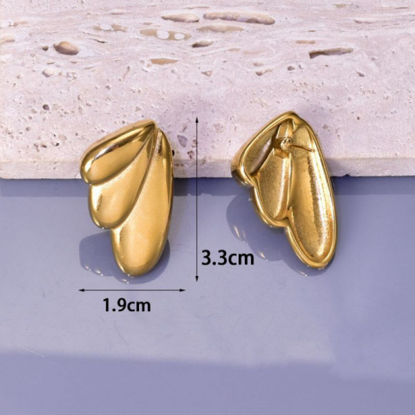 Серебристые серьги-пусеты Крылья CJH14896