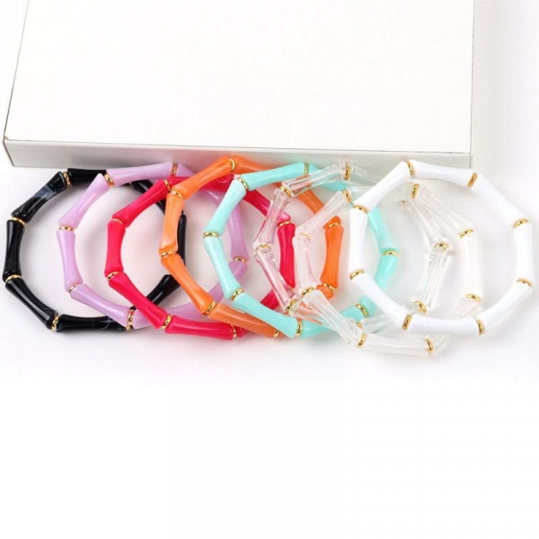 Браслет жесткий из звеньев под белый нефрит CJC29033