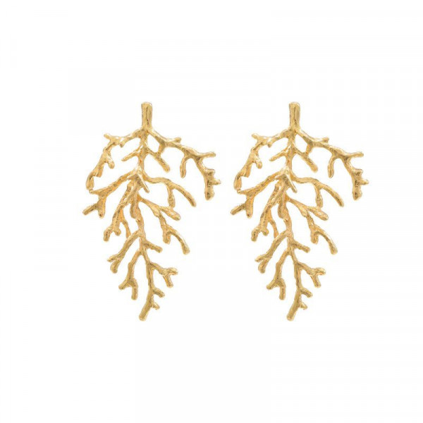 Ажурные серьги-пусеты веточки CJM02010