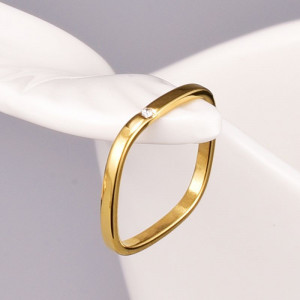 Тонкое гладкое кольцо с волнообразным изгибом CJJ18575