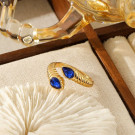 Кольцо разомкнутое в форме змеи с кристаллами CJN90700