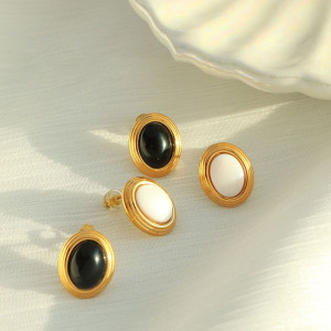 Серьги-пусеты Контрастные диски CJM19078