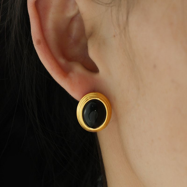 Серьги-пусеты Контрастные диски CJM19078