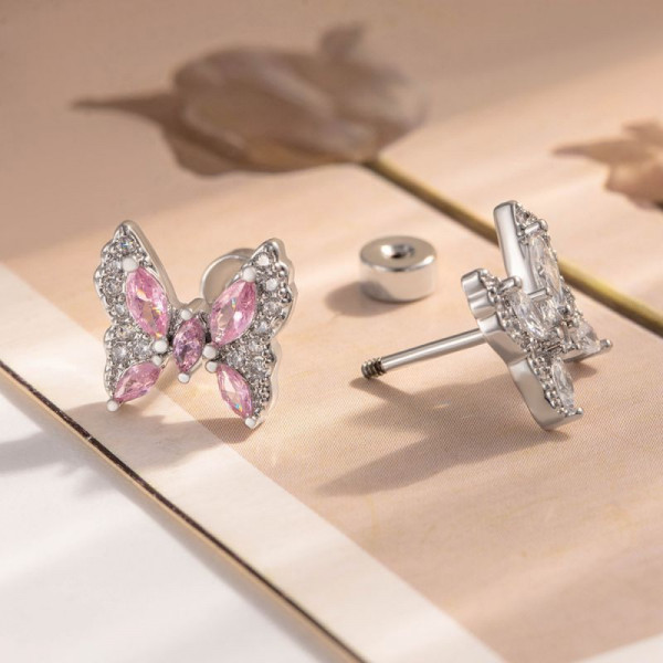 Серьги-пусеты Бабочки сияющие CJL23395