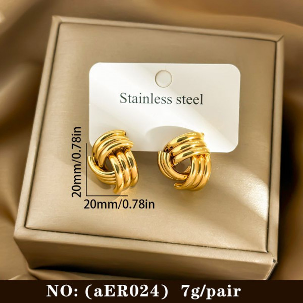 Серьги медицинская сталь напыление золотом 1J12412CJJ