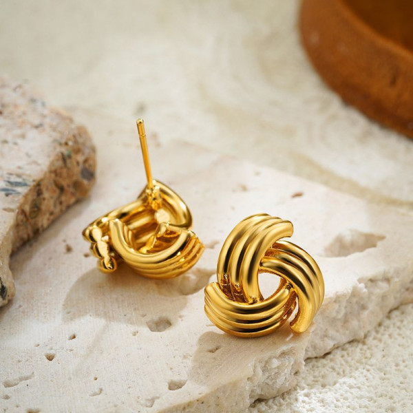 Серьги медицинская сталь напыление золотом 1J12412CJJ