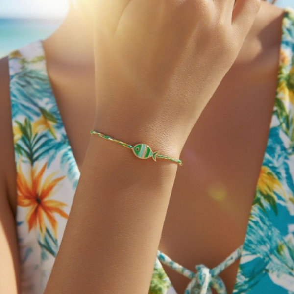 Браслет-нить с бирюзовой вставкой CJP93792