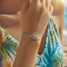 Браслет-нить с бирюзовой вставкой CJP93792