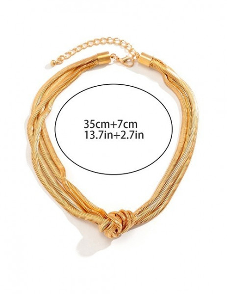 Массивное колье-чокер из переплетенных цепей T82510