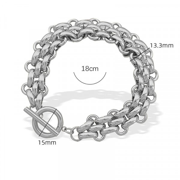 Браслет массивный плетения ролло в золотистом цвете CJL90668