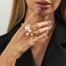 Кольцо в виде грозди жемчужин на веточке CJT03630