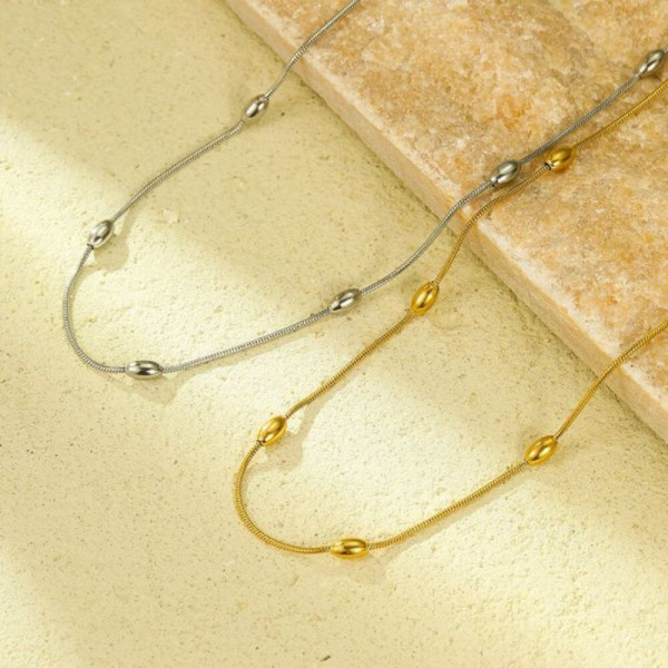 Воздушная стальная цепочка с декоративными шариками CJH53130