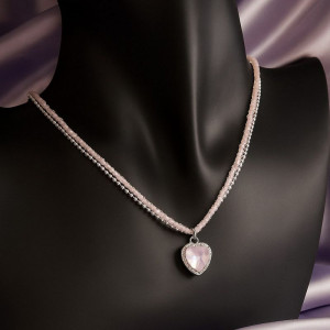 Колье сердце бисер J11438CJJ
